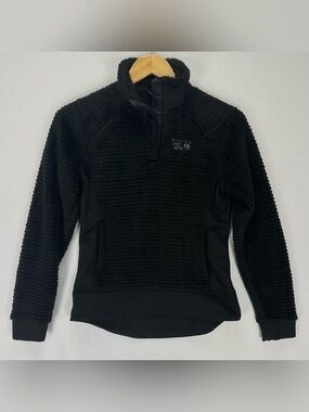 Mountain Hardwear Women’s Monkey Fleece Pullover XS Black Snap Outdoor Polartec